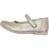 Pantofi fete, din piele naturala, model balerini, culoare aurie, cu o clapeta de prindere