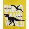 Tricou pentru baieti, cu maneca scurta, de culoare galben, cu imprimeu dinozauri