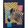 Tricou de culoare bleumarin si imprimeu zebra