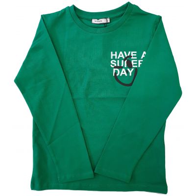 Bluză Wanex cu scris pe față, verde cu negru