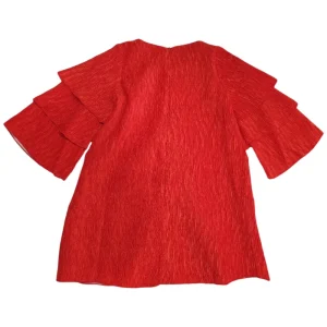 Rochie cu mâneci volănașe roșie