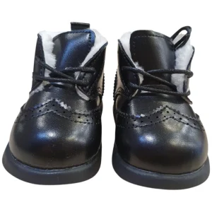 Ghete îmblănite negre model Oxford